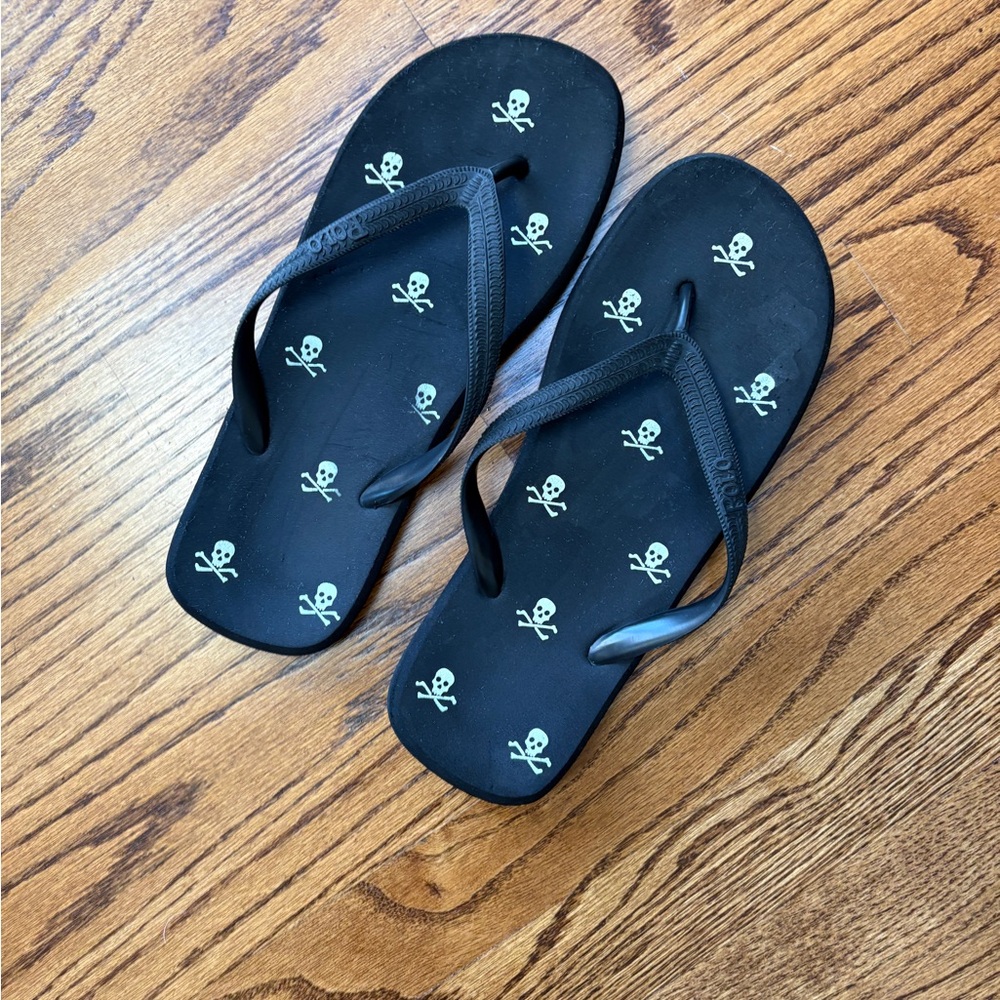 Polo by Ralph Lauren Black Skull Flip-Flops